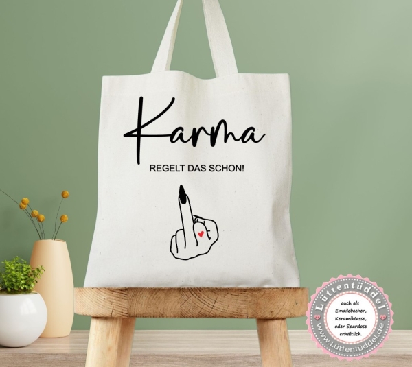 Tasche Karma regelt das schon... Einkaufstasche von Lüttentüddel®